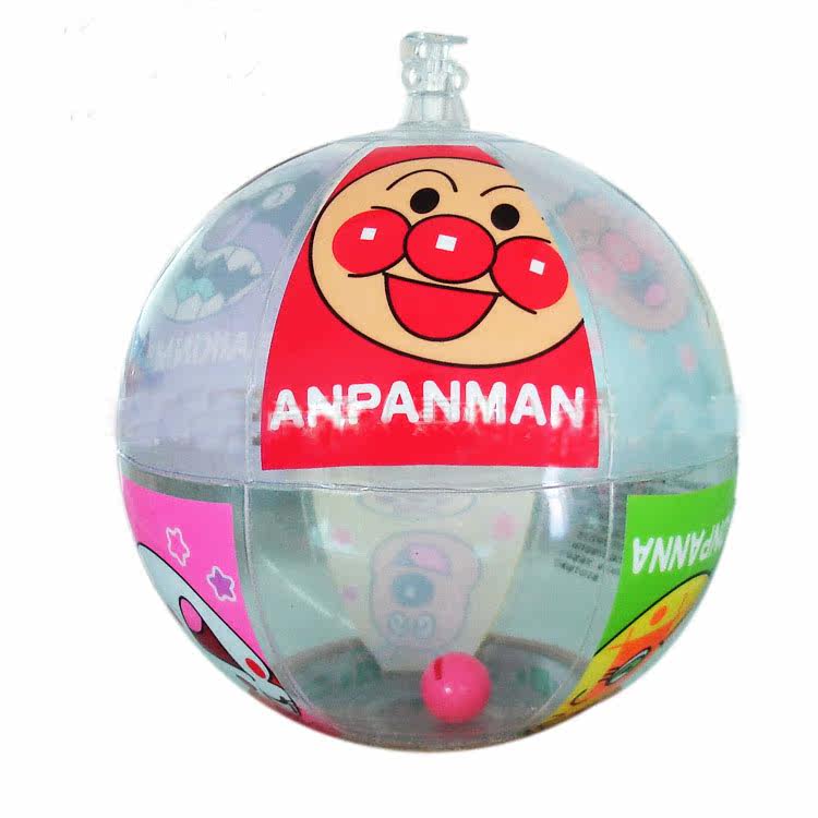Cartoon Anpanman pattern beach ball toy ball PVC with bell beach ball Water ball Inflatable leather ball toy