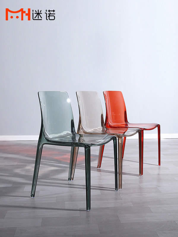 Nordic Designer Light Lavish Transparency Chair Creative Personality Fashion Crystal Dining Chair Milk Tea Shop Online Red Reception Negotiation Chair