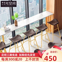 Bar table Marble simple bar table and chair High-legged table Long balcony Home Nordic creative bar counter against the wall