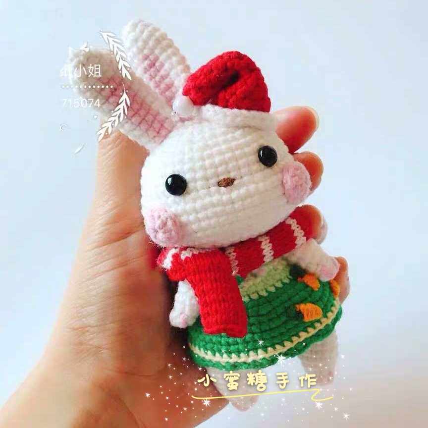 Handmade DIY crochet doll 48 Christmas Rabbit electronic diagrams Tutorial Cute Doll Boy Doll Popularity New Recommendation