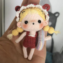 Handmade DIY crochet doll 18 swimsuit Ding Xiaodian electronic illustration tutorial cute baby doll popular new push