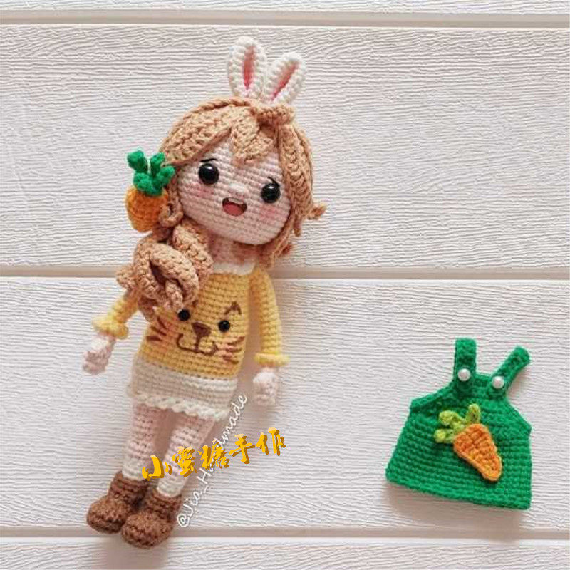 Handmade DIY hook needle doll 12 rabbit meowmew Chinese electronic diagram tutorial Menghua little doll popular new style push