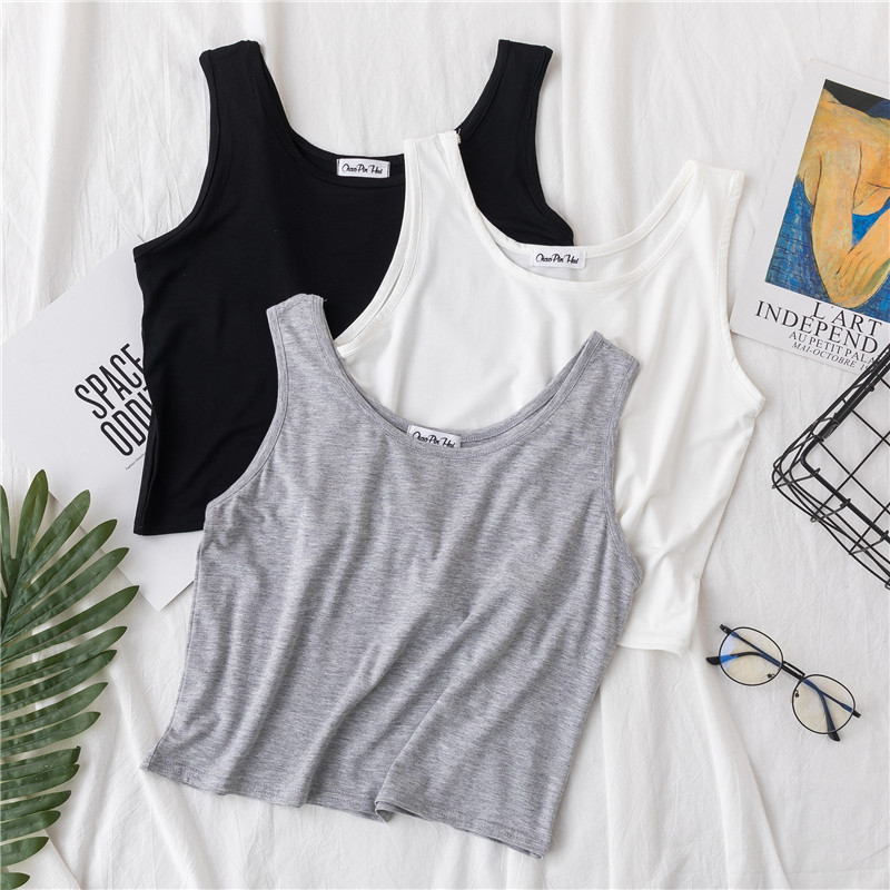 Modal Short Vest for Women, Summer Hyuna Style, Loose Crop Top, High-Waisted Top, Yoga Sports Tank Top