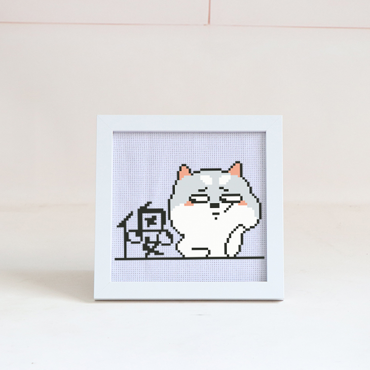 In ấn đơn giản khâu chó nhỏ Totoro phim hoạt hình thêu 2018 phòng ngủ lãng mạn tranh phòng khách mới - Công cụ & phụ kiện Cross-stitch tranh thêu đồng hồ