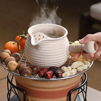 Open fire around the stove to make tea, household roasted milk tea cans, internet celebrity tea making, single teapot, tea pottery stove, charcoal stove, dry burning