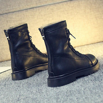 Winter gush real sloppy rabbit fur warm Martin boots woman rear zipper comfort large cotton shoes trendy women short boots slim boots