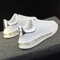 Air cushion small white shoes heightening thick bottom sneaker women lovers 100 hitchhiking version casual big white shoes reflective tide womens shoes