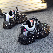 2021 spring new old daddy shoes womens thick bottom heightening sneakers big wave starry sky women shoes subnet red casual shoes