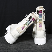 Summer season heightening 10cm short boots Women net face breathable casual shoes 2022 new rear zipper Martin boots Locomotive Boots