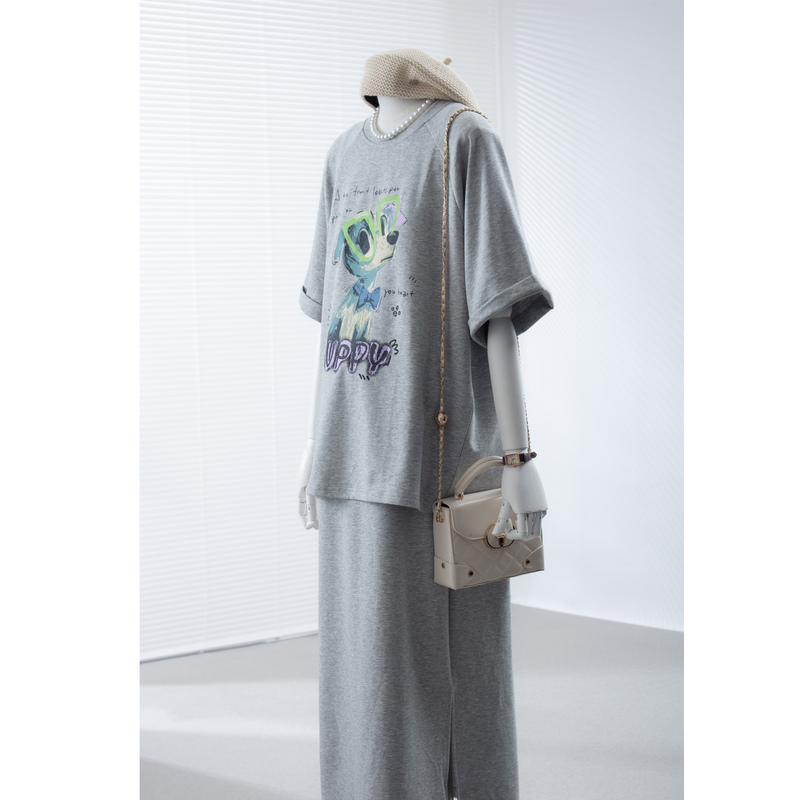 Maternity Wear Summer Skirt Two-Piece Set for Women 2026 New Summer Fashion Casual Lazy Style Dress