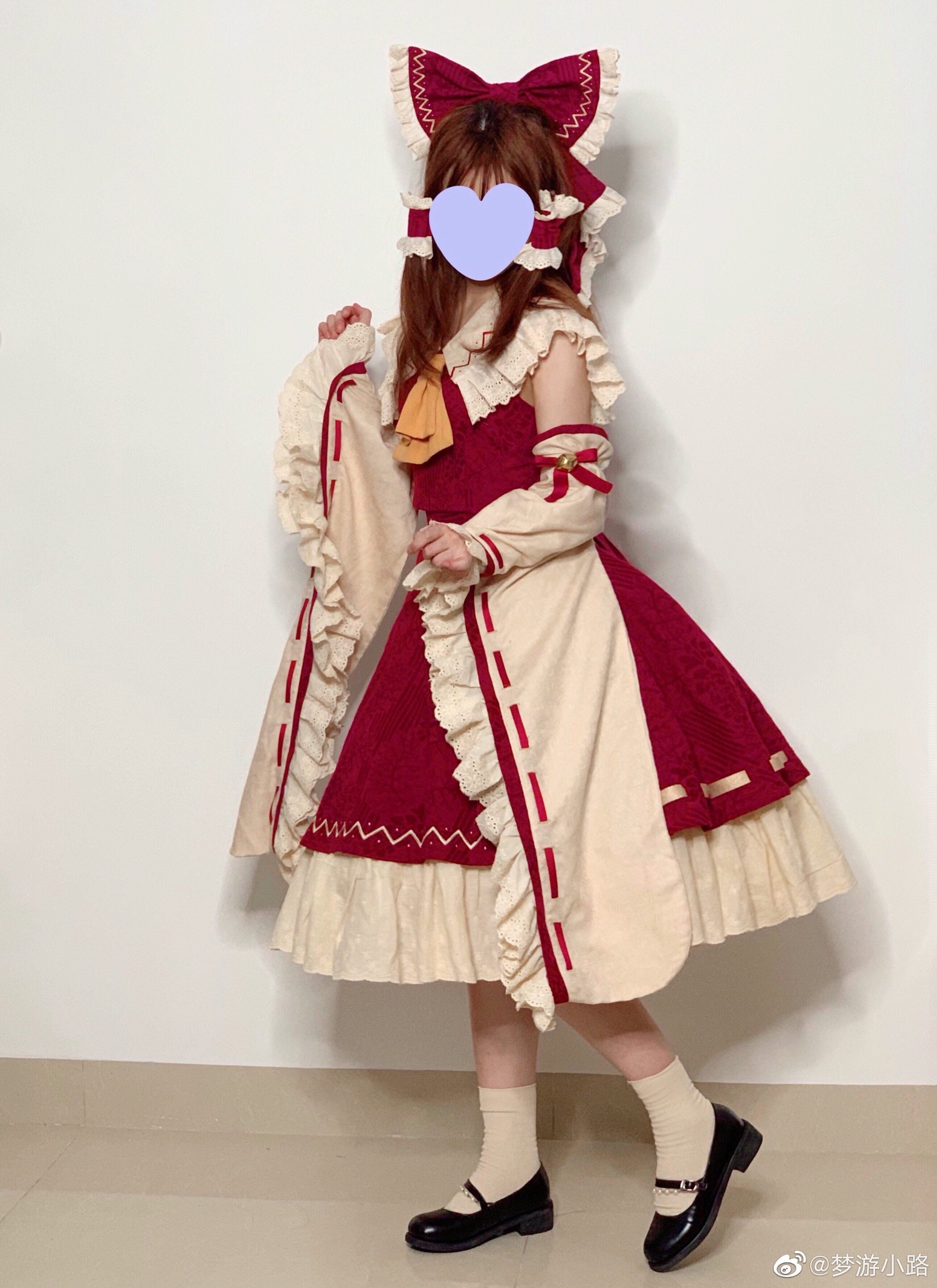 東方project 博麗霊夢 森森仙 コスプレ衣装 （ウィッグ、靴付） 東方Project】博麗霊夢(森森仙)コスプレ衣装(L)