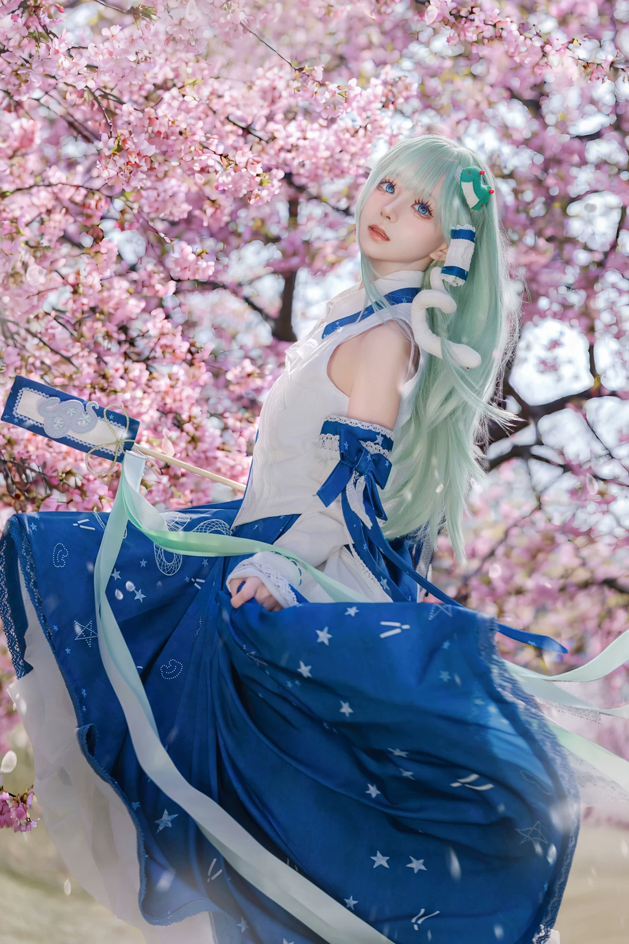 {D Gold Reservation}[Sen Sen] Оригинальный Восток Второй Дизайн Дунфэн Валли Sanae косплей Sanae cosplay