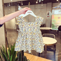 Baby Floral Skirt Summer 2022 New Western Style Korean Style 100% Cotton Korean Baby Girls Small Floral Dress