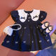 Girls dress summer 2022 new foreign style fashion fashionable black temperament short-sleeved children's baby princess dress