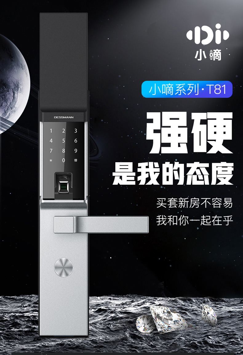 德施曼 小嘀系列 T81 智能指纹锁 图3