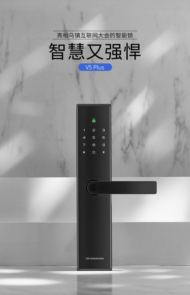 德施曼 小嘀 V5 智能指纹锁 四合一解锁 图1