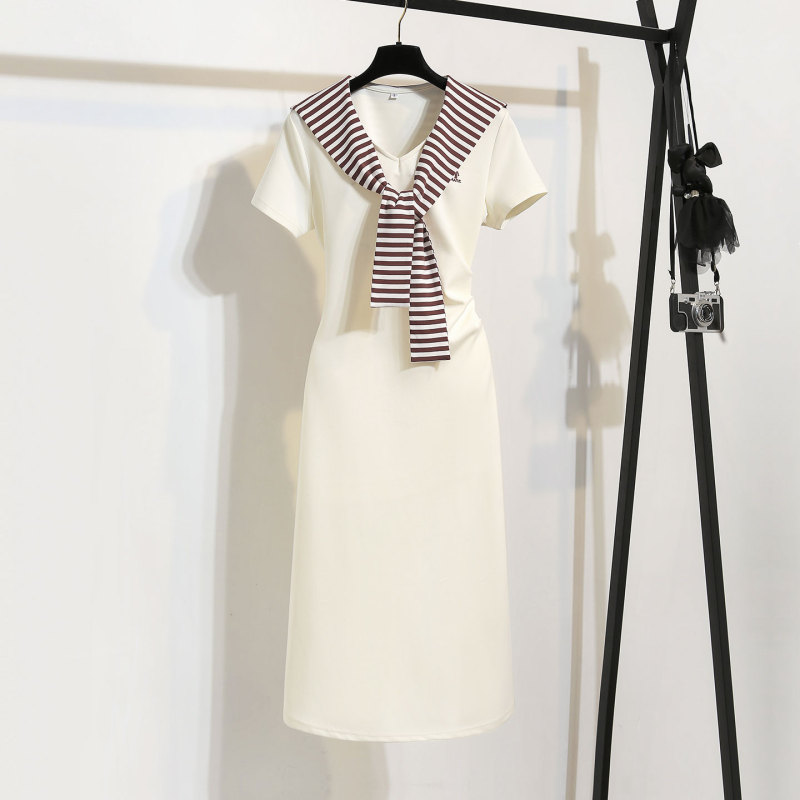 Sweatshirt Dress for Women 2026 Summer New Casual Sporty Style Shawl Petite Waist-Cinching Long Dress