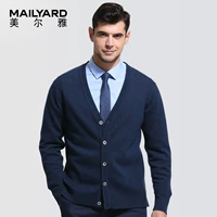 MAILYARD Melya Nam Áo Len Len Tinh Khiết Kinh Doanh Bình Thường của Nam Giới Cardigan V-Cổ Áo Len 144 quần áo nam