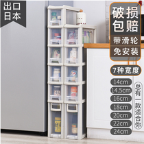 Sandwich storage cabinet Drawer toilet Plastic toilet Ultra-narrow side cabinet Kitchen gap shelf storage cabinet