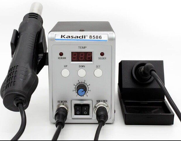 8586 two-in-one hot wind dismantling welding bench fan soldering iron lead-free number of hot wind gun mobile phone computer repair welding table