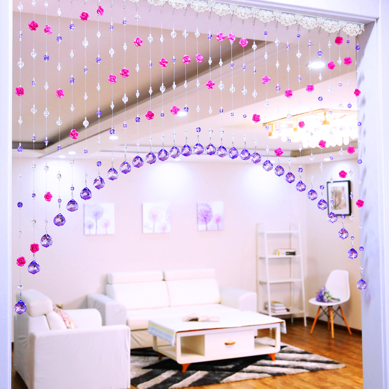 Beauty Double Rose Crystal Bead Curtain Door Curtain