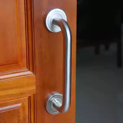 304 Brushed stainless steel door push handle single handle handle double switch wooden door fixed armrest