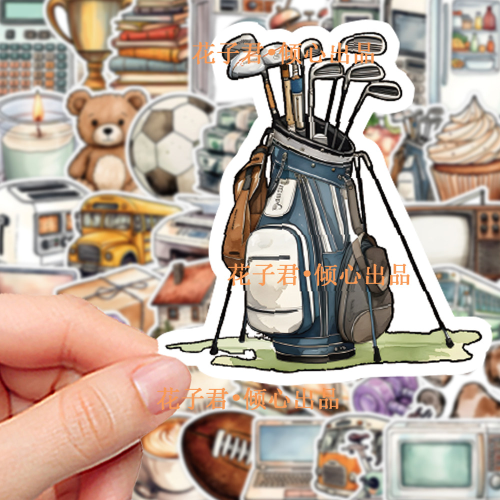 100 Pieces of Artistic Retro Small Object Stickers, Ins-Style High-Value Minimalist Decorative Stickers for Journaling Materials