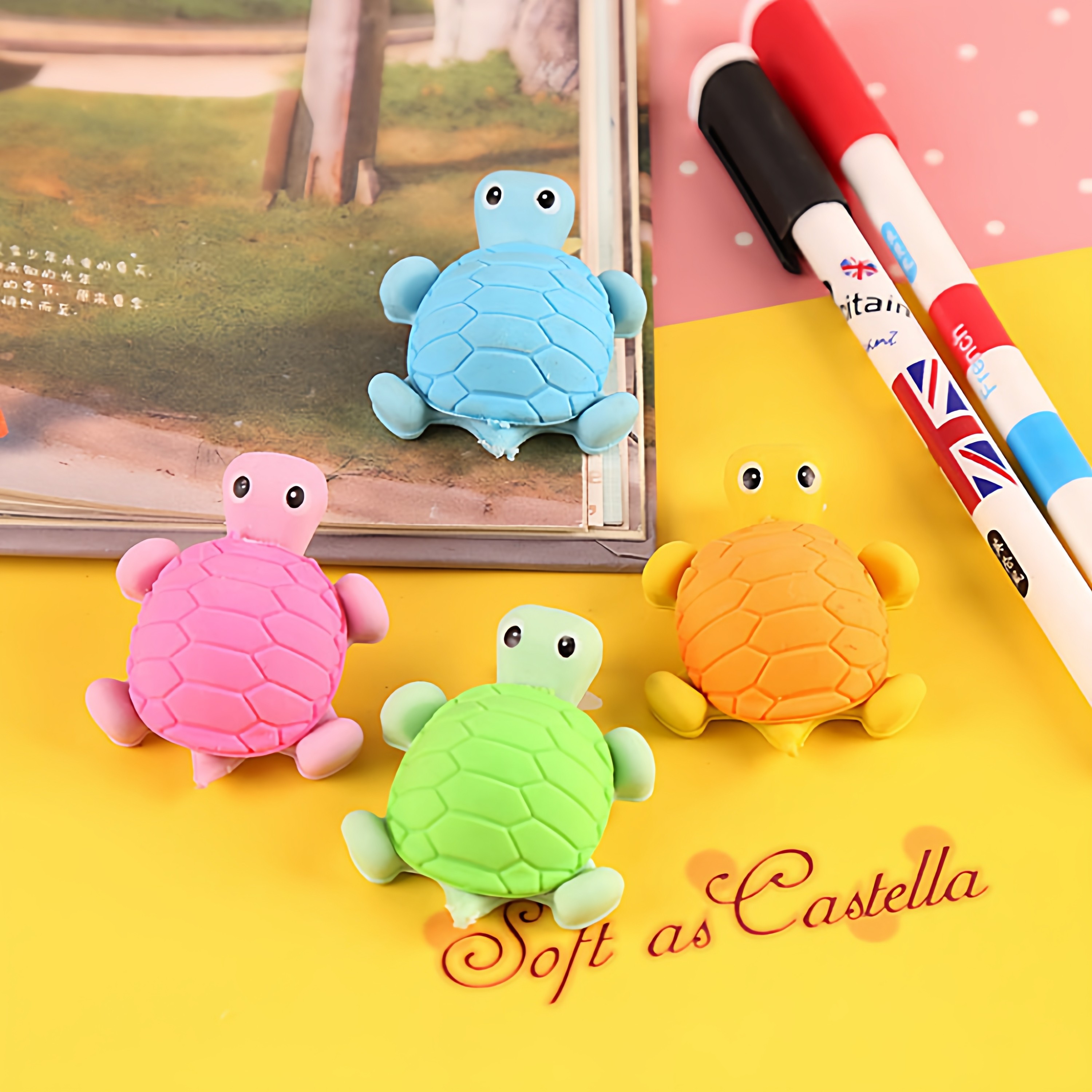 Creative Cartoon Eraser Little Turtle Eraser Primary School Supplies Kidsren's Cute Creative Reward Eraser