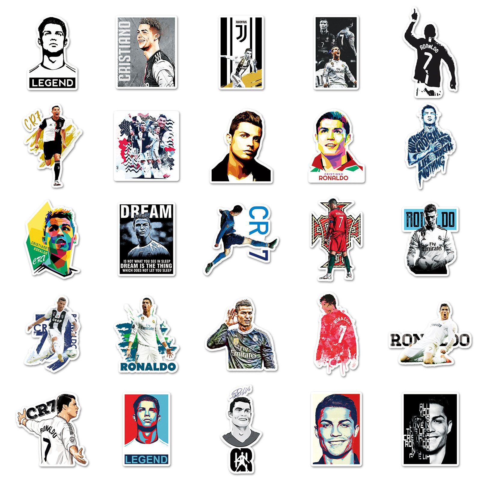 102 Cristiano Ronaldo Graffiti Stickers Cross-Border Sports Football Star European Cup Decoration Luggage Suitcase Water Bottle Stickers
