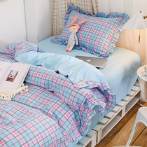 Cotton student dormitory bed three-piece cotton 1 2m bed sheet quilt cover 0 9 meters 1 0 bedding single kit