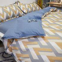 Cotton four-piece set Nordic simple style three-piece set Cotton mens 1 5 meters 1 8m bedding sheets duvet cover