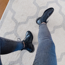 2020 Autumn New Round Head flat leather Martin boots female side zipper short tube locomotive boots English style short boots winter