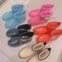 2020 new transparent thick warm sheep leather wool one snow boots waterproof plus velvet flat cotton boots cotton shoes women winter