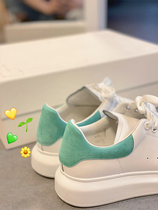 Headlayer Bull Skin ~ Genuine Leather Casual Thick Base Small White Shoes Woman heightening Pine Pastry Shoes Lacing Breathable Plate Shoes Old Daddy Shoe Tide