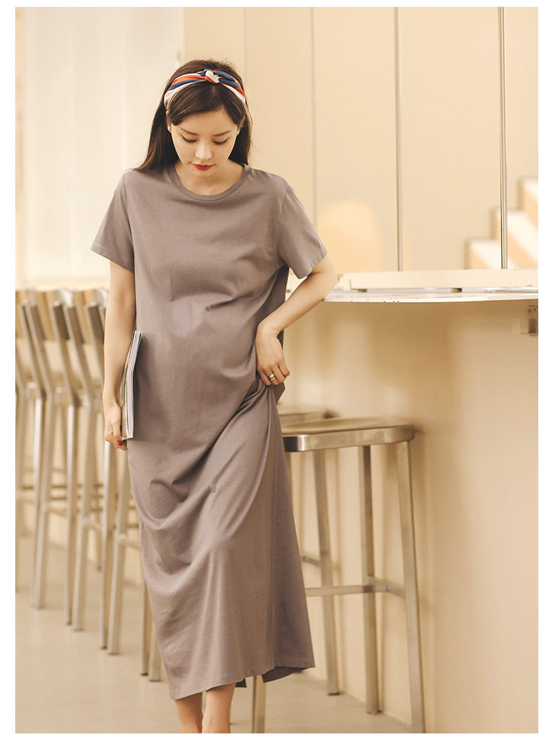 Платье для беременных 米度丽孕妇装夏装上衣孕妇连衣裙夏季外出时尚高端短袖t恤长裙子 M degrees Korea