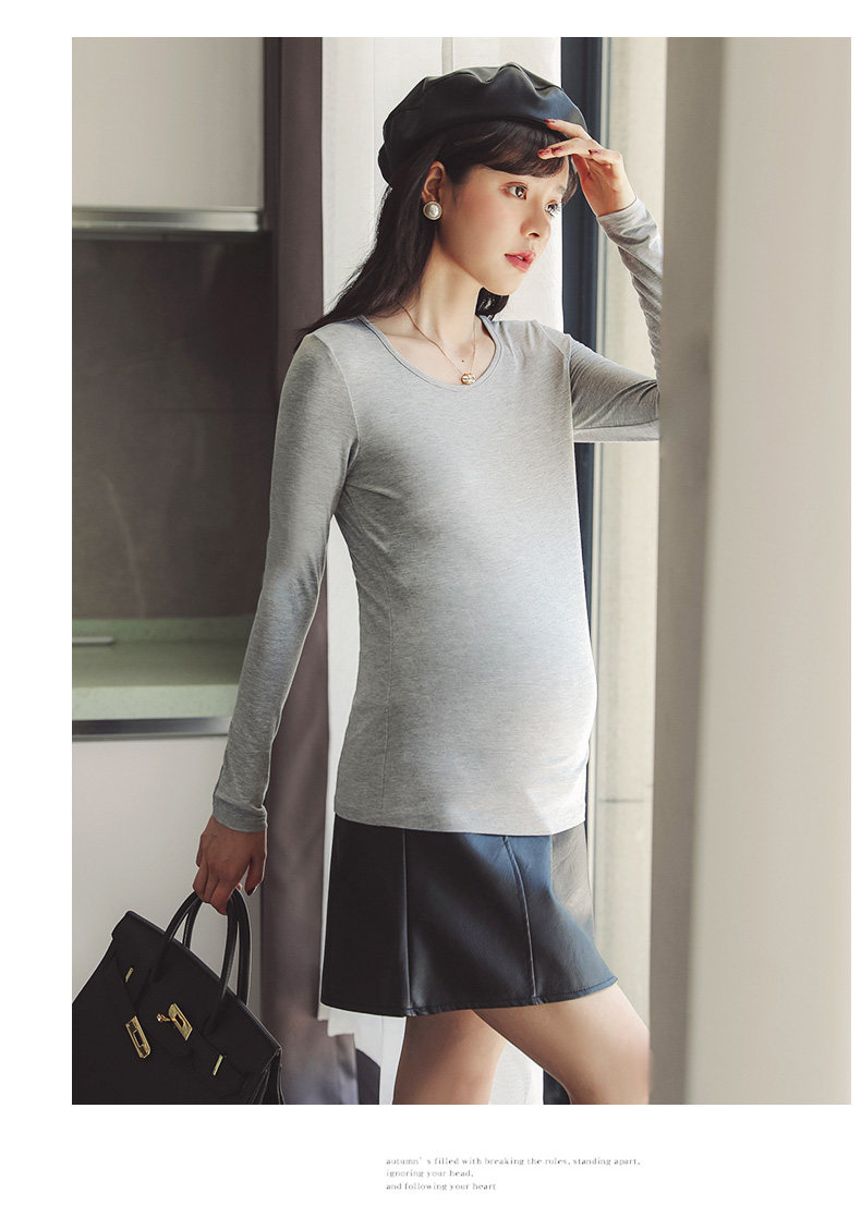 Футболка для беременных 孕妇上衣春秋孕妇t恤孕妇打底衫长袖内搭秋衣秋季薄款孕妇装秋装