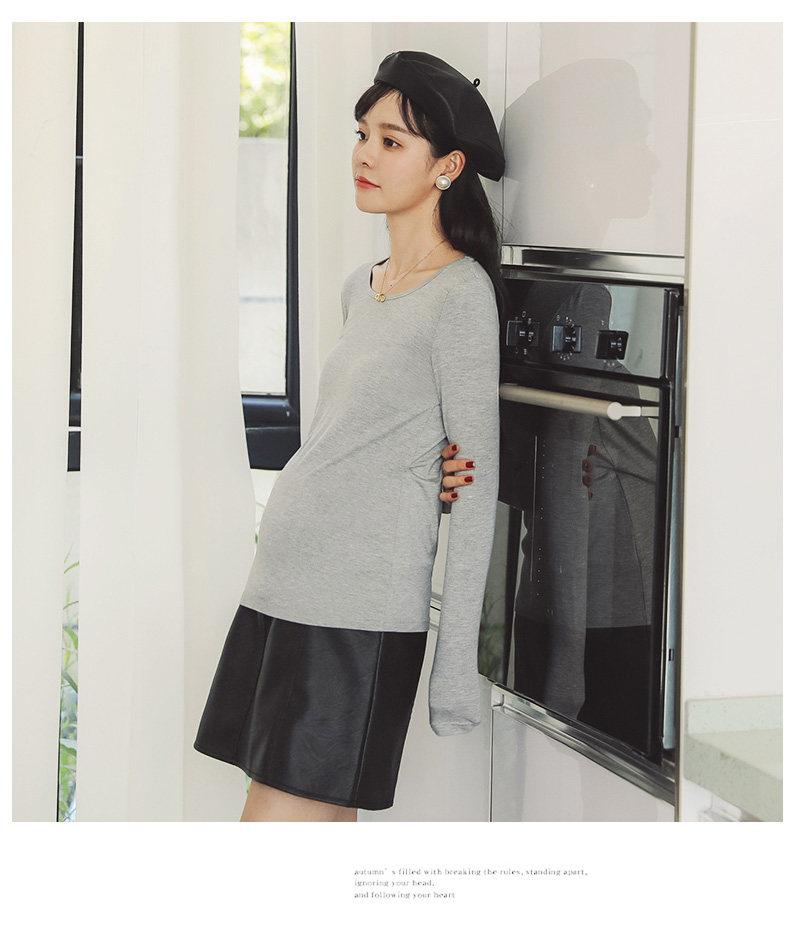 Футболка для беременных 孕妇上衣春秋孕妇t恤孕妇打底衫长袖内搭秋衣秋季薄款孕妇装秋装