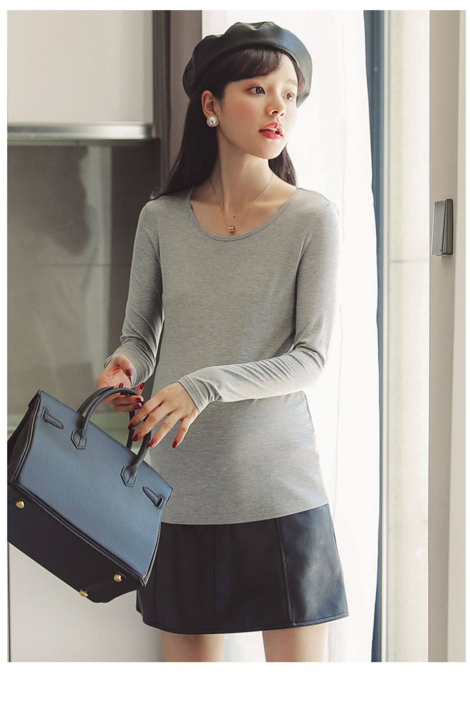 Футболка для беременных 孕妇上衣春秋孕妇t恤孕妇打底衫长袖内搭秋衣秋季薄款孕妇装秋装