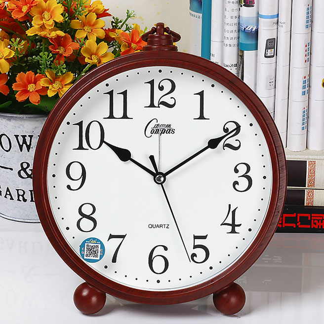 Kangba Silk desk clock Living room bedroom home desk clock desktop with alarm clock Creative Nordic fashion style large font