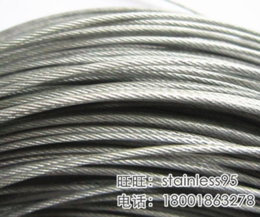Transparent stainless steel wire rope PVC coated plastic bag 1 5 packs 2mm total diameter 2mm