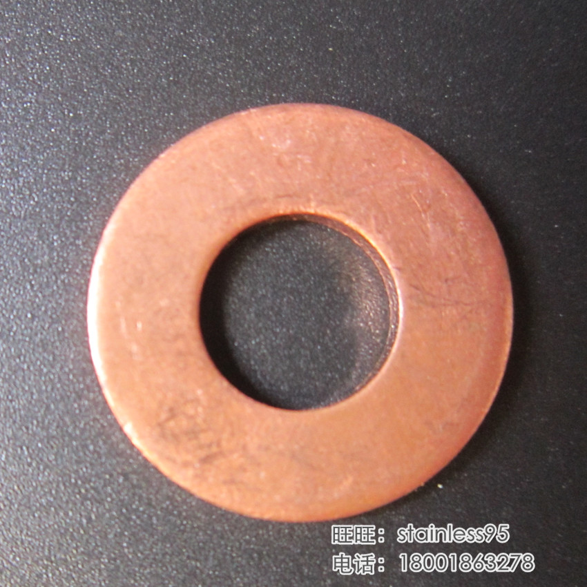 Seal Spacer Red Copper Enlarge Thick Flat Gasket Washers M6 * 10 12 14 16 18 18 outer diameter thickness 1 5-2mm
