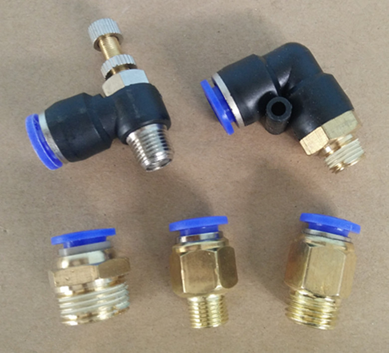 External thread straight-through quick-insertion head quick joint tracheojoint plastic-steel welding machine accessory