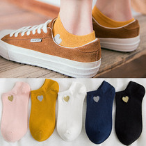 58) Korean cute love short socks Womens Boat socks invisible shallow mouth summer Four Seasons thin breathable