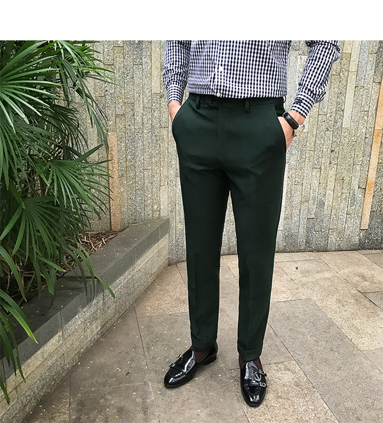 Jie Mo 2018 thu đông mới thời trang mới Slim phiên bản Hàn Quốc của quần ống suông nam Anh giản dị kinh doanh quần âu quần tây nam đẹp