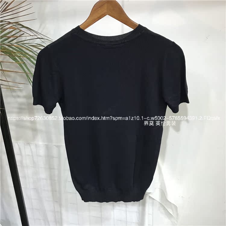 Mùa xuân và mùa hè mới đan in t-shirt nam ngắn tay đầu mỏng mỏng nửa tay áo giản dị t-shirt đáy áo