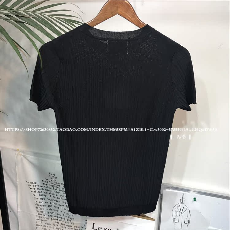 Mùa xuân và mùa hè mới Slim nam ngắn tay đan stereo băng lụa vòng cổ T-Shirt nửa tay áo đầu màu rắn t-shirt