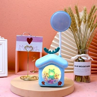 Домик, ночник, синяя настольная лампа