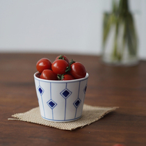 Selective scientist small blue Cup Series D hand-painted blue and white ceramic water cup coffee cup pig mouth cup customized Japanese style