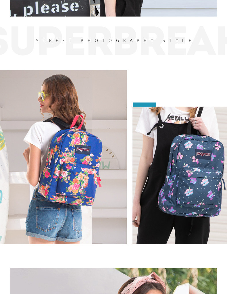 JanSport 杰斯伯 个性印花双肩背包 图5