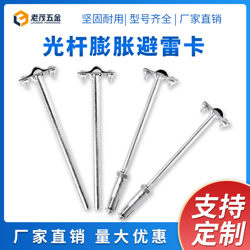 Hot sale expansion type lightning card needle hot-dip galvanized round steel lightning protection belt fixing bracket expansion tube lightning protection support clip